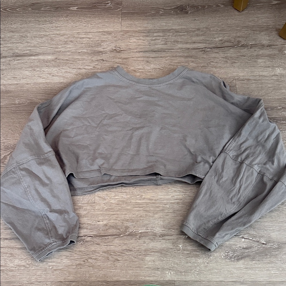 Gray Cropped Sweatshirt